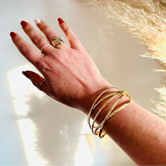 NEW NORDSTROM REVOLVE Mix Multi Slim Band Twisted Bracelet Bangle Cuff Jewelry - Picture 9 of 16